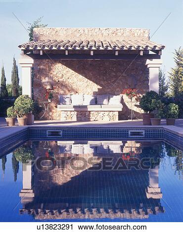 Haouse with pool View Large Photo Image Stock Image - Haouse with pool. Fotosearch
