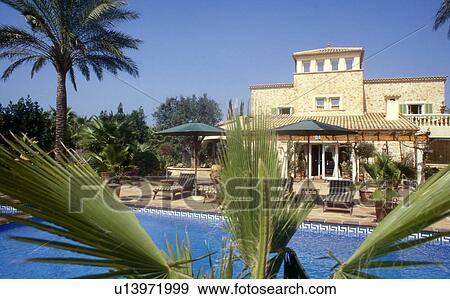 House with pool View Large Photo Image Stock Photo - House with pool. Fotosearch