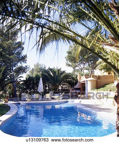 Pool in a garden View Large Photo Image Stock Image - Pool in a garden. Fotosearch