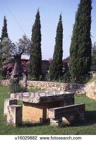 Stony table in the garden View Large Photo Image Stock Image - Stony table in the garden. Fotosearch
