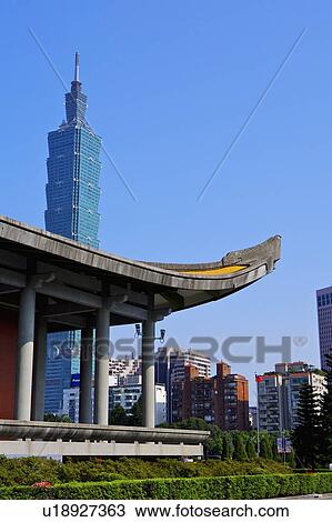 Taiwan, Taipei, Taipei 101, Dr. Sun Yat-Sen Memorial Hall View Large Photo Image Stock Image - Taiwan, Taipei, Taipei 101, Dr. Sun Yat-Sen Memorial Hall. Fotosearch