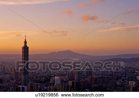 Stock Photograph - Taiwan, Taipei, Taipei 101. Fotosearch
