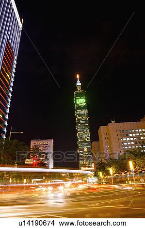 Taiwan, Taipei, Taipei 101, Xinyi Commercial Center View Large Photo Image Picture - Taiwan, Taipei, Taipei 101, Xinyi Commercial Center. Fotosearch