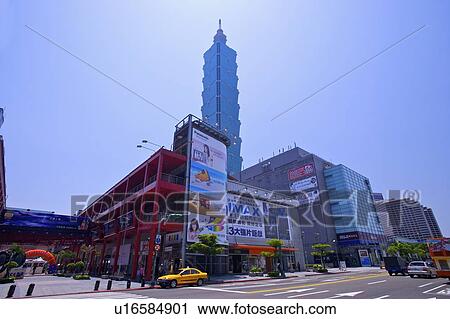 Taiwan, Taipei, Taipei 101, Xinyi Commercial Center View Large Photo Image Stock Image - Taiwan, Taipei, Taipei 101, Xinyi Commercial Center. Fotosearch