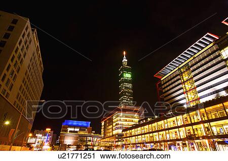 Taiwan, Taipei, Taipei 101, Xinyi Commercial Center View Large Photo Image Stock Image - Taiwan, Taipei, Taipei 101, Xinyi Commercial Center. Fotosearch