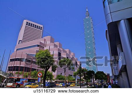 Taiwan, Taipei, Taipei 101, Xinyi Commercial Center View Large Photo Image Stock Photo - Taiwan, Taipei, Taipei 101, Xinyi Commercial Center. Fotosearch