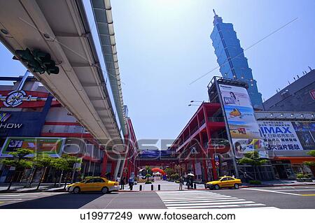 Taiwan, Taipei, Taipei 101, Xinyi Commercial Center View Large Photo Image Stock Photo - Taiwan, Taipei, Taipei 101, Xinyi Commercial Center. Fotosearch