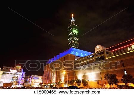 Stock Photography - Taiwan, Taipei, Taipei 101, Xinyi Commercial Center. Fotosearch
