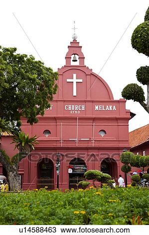 Stock Image - Malaysia, Melaka State, Portugis Square, Church. Fotosearch