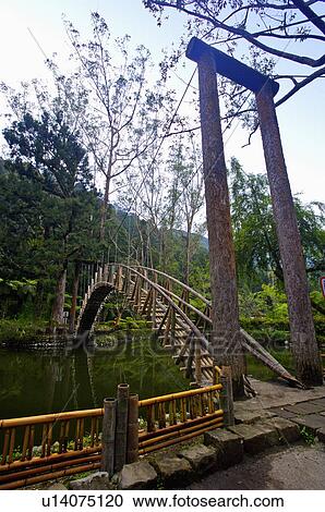 Stock Image - Asia, China, Taiwan, Nantou, Lugu Township, Xitou, Daxue Pond. Fotosearch