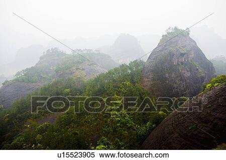 Asia, China, Fujian, UNESCO, World Cultural Heritage, World Natural Heritage, Wuyi Mountain, Tiger Roaring Rock Scenic Area, Tiger Roaring Rock View Large Photo Image Stock Photography - Asia, China, Fujian, UNESCO, World Cultural Heritage, World Natural Heritage, Wuyi Mountain, Tiger Roaring Rock Scenic Area, Tiger Roaring Rock. Fotosearch
