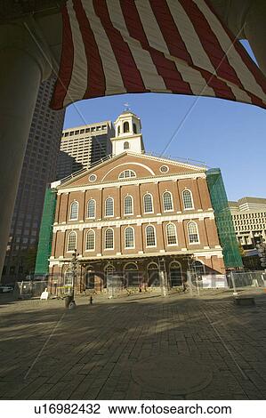 American Flag and historical Faneuil Hall from Revolutionary America in Boston, Massachusetts, New England View Large Photo Image Stock Image - American Flag and historical Faneuil Hall from Revolutionary America in Boston, Massachusetts, New England. Fotosearch