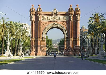 Stock Photo - Arc de Triumf: L'Arc de Triumph, by Josep Vilaseca I Casanovas, in Barcelona, Spain was built in 1888 as part of the Universal Exposition. Fotosearch