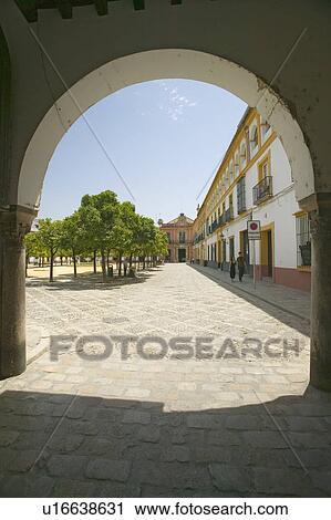 Stock Image - Archway door near Real Alcazar, the Royal Palace, Sevilla, Spain. Fotosearch