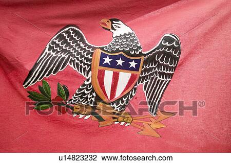 Early American patriotic flag with Eagle at the 225th Anniversary of the Siege of Yorktown, Virginia, 1781, ending the American Revolution with the defeat of the British Army and Lord Cornwallis surrendering to General Washington. View Large Photo Image Stock Image - Early American patriotic flag with Eagle at the 225th Anniversary of the Siege of Yorktown, Virginia, 1781, ending the American Revolution with the defeat of the British Army and Lord Cornwallis surrendering to General Washington.. Fotosearch