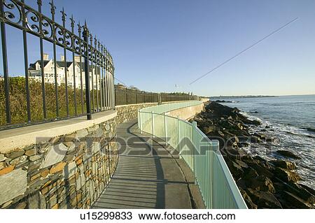 Fence lines the Cliff Walk, Cliffside Mansions of Newport Rhode Island View Large Photo Image Stock Image - Fence lines the Cliff Walk, Cliffside Mansions of Newport Rhode Island. Fotosearch