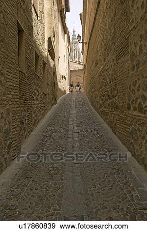 Narrow walkways of historic Toledo, Spain View Large Photo Image Stock Photo - Narrow walkways of historic Toledo, Spain. Fotosearch