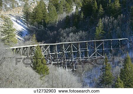 Stock Image - Old wooden trellis for mining in Southern New Mexico. Fotosearch