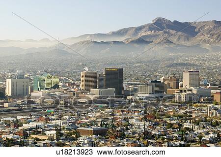 Panoramic view of skyline and downtown El Paso Texas looking toward Juarez, Mexico View Large Photo Image Stock Image - Panoramic view of skyline and downtown El Paso Texas looking toward Juarez, Mexico. Fotosearch