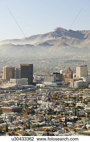 Panoramic view of skyline and downtown El Paso Texas looking toward Juarez, Mexico View Large Photo Image Stock Image - Panoramic view of skyline and downtown El Paso Texas looking toward Juarez, Mexico. Fotosearch