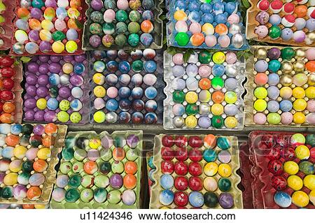 Rainbow colored eggs at annual Old Spanish Days Fiesta held every August in Santa Barbara, California View Large Photo Image Stock Photograph - Rainbow colored eggs at annual Old Spanish Days Fiesta held every August in Santa Barbara, California. Fotosearch