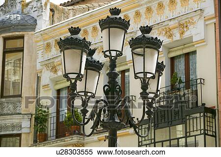 Rod iron street lamps of Avila Spain, an old Castilian Spanish village View Large Photo Image Stock Photography - Rod iron street lamps of Avila Spain, an old Castilian Spanish village. Fotosearch