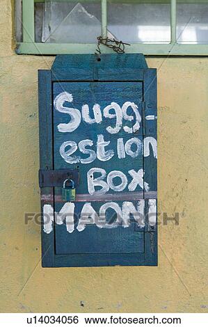 Stock Photograph - Suggestion box at Pepo La Tumaini Jangwani, HIV/AIDS Community Rehabilitation Program, Orphanage & Clinic. Pepo La Tumaini Jangwani (wind of hope in the arid place) offers hope, support and care for orphan and vulnerable children living with HIV/AIDS in . Fotosearch