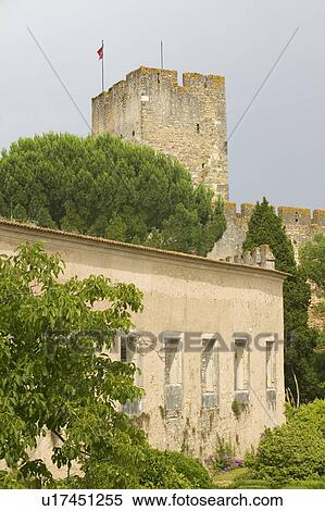 Stock Photography - Templar Castle and the Convent of the Knights of Christ, founded by Gualdim Pais in 1160 AD, is a Unesco World Heritage Site in Tomar, Portugal. Fotosearch