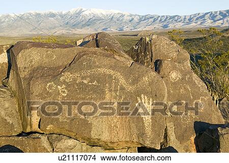 Three Rivers Petroglyph National Site, a (BLM) Bureau of Land Management Site, features an image of a hand, one of more than 21, 000 Native American Indian petroglyphs and examples of prehistoric Jornada Mogollon rock art, off Route 54, South of Carrizozo, View Large Photo Image Picture - Three Rivers Petroglyph National Site, a (BLM) Bureau of Land Management Site, features an image of a hand, one of more than 21, 000 Native American Indian petroglyphs and examples of prehistoric Jornada Mogollon rock art, off Route 54, South of Carrizozo,. Fotosearch