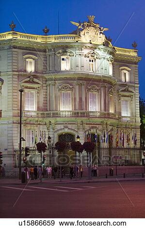 Stock Photo - Twilight near Plaza de Cibeles, Madrid, Spain. Fotosearch