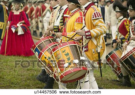 British fife and drum marches on Surrender Road at the 225th Anniversary of the Victory at Yorktown, a reenactment of the siege of Yorktown, where General George Washington commanded 17, 600 American troops and French Comte de Rochambeau lead 5500 French t View Large Photo Image Stock Photograph - British fife and drum marches on Surrender Road at the 225th Anniversary of the Victory at Yorktown, a reenactment of the siege of Yorktown, where General George Washington commanded 17, 600 American troops and French Comte de Rochambeau lead 5500 French t. Fotosearch