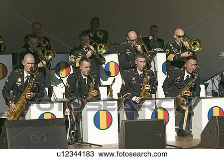 Concert by the U. S. Army Training and Doctrine Command Band, a jazz band, in Colonial National Historical Park. Part of the 225th Anniversary of the Siege of Yorktown, Yorktown, Virginia. View Large Photo Image Stock Image - Concert by the U. S. Army Training and Doctrine Command Band, a jazz band, in Colonial National Historical Park. Part of the 225th Anniversary of the Siege of Yorktown, Yorktown, Virginia. . Fotosearch