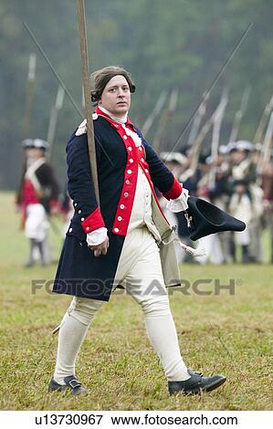 Continental officer at pass and review at the 225th Anniversary of the Victory at Yorktown, a reenactment of the siege of Yorktown, where General George Washington commanded 17, 600 American troops and French Comte de Rochambeau lead 5500 French troops, to View Large Photo Image Stock Photo - Continental officer at pass and review at the 225th Anniversary of the Victory at Yorktown, a reenactment of the siege of Yorktown, where General George Washington commanded 17, 600 American troops and French Comte de Rochambeau lead 5500 French troops, to. Fotosearch