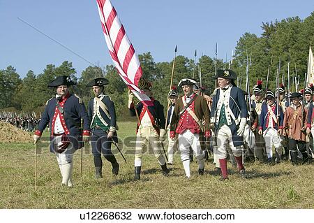 Continentals on the march in re-enactment of Attack on Redoubts 9 & 10, where the major infantry action of the siege of Yorktown took place. General Washington's armies captured two British fortifications, Endview Plantation (circa 1769), near Yorktown Vi View Large Photo Image Stock Image - Continentals on the march in re-enactment of Attack on Redoubts 9 & 10, where the major infantry action of the siege of Yorktown took place. General Washington's armies captured two British fortifications, Endview Plantation (circa 1769), near Yorktown Vi. Fotosearch
