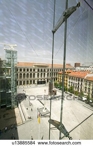 Picture - Elevated view through glass of Barcelona Museum of Contemporary Art, Barcelona, Spain. Fotosearch