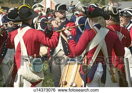 Fife and drum musicians perform at the Endview Plantation (circa 1769), near Yorktown Virginia, as part of the 225th anniversary of the Victory of Yorktown, a reenactment of the defeat of the British Army and the end of the American Revolution. View Large Photo Image Stock Photograph - Fife and drum musicians perform at the Endview Plantation (circa 1769), near Yorktown Virginia, as part of the 225th anniversary of the Victory of Yorktown, a reenactment of the defeat of the British Army and the end of the American Revolution.. Fotosearch