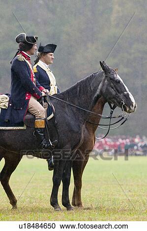General Washington and staff review Patriot soldiers at Surrender Field during the 225th Anniversary of the Victory at Yorktown, a reenactment of the siege of Yorktown, where General George Washington commanded 17, 600 American troops and French Comte de View Large Photo Image Stock Image - General Washington and staff review Patriot soldiers at Surrender Field during the 225th Anniversary of the Victory at Yorktown, a reenactment of the siege of Yorktown, where General George Washington commanded 17, 600 American troops and French Comte de . Fotosearch