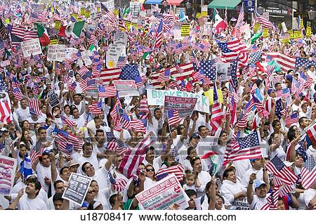 Hundreds of thousands of immigrants participate in march for Immigrants and Mexicans protesting against Illegal Immigration reform by U. S. Congress, Los Angeles, CA, May 1, 2006 View Large Photo Image Stock Photo - Hundreds of thousands of immigrants participate in march for Immigrants and Mexicans protesting against Illegal Immigration reform by U. S. Congress, Los Angeles, CA, May 1, 2006. Fotosearch