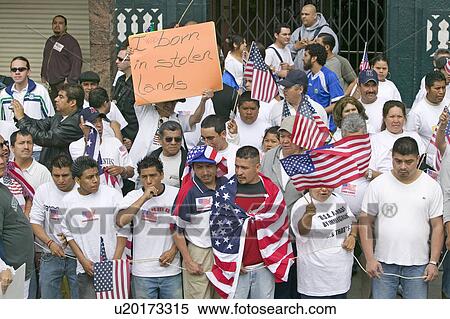 Hundreds of thousands of immigrants participate in march for Immigrants and Mexicans protesting against Illegal Immigration reform by U. S. Congress, Los Angeles, CA, May 1, 2006 View Large Photo Image Stock Photography - Hundreds of thousands of immigrants participate in march for Immigrants and Mexicans protesting against Illegal Immigration reform by U. S. Congress, Los Angeles, CA, May 1, 2006. Fotosearch
