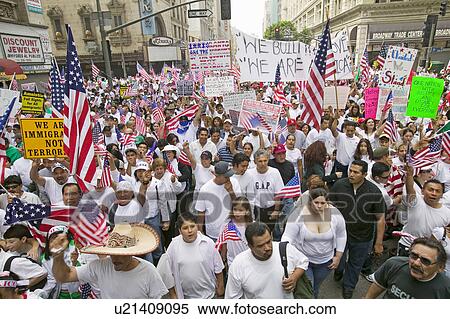 Hundreds of thousands of immigrants participate in march for Immigrants and Mexicans protesting against Illegal Immigration reform by U. S. Congress, Los Angeles, CA, May 1, 2006 View Large Photo Image Stock Photography - Hundreds of thousands of immigrants participate in march for Immigrants and Mexicans protesting against Illegal Immigration reform by U. S. Congress, Los Angeles, CA, May 1, 2006. Fotosearch