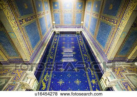 Indoor Roman Pool at Hearst Castle, San Simeon, California, where many celebrities went swimming View Large Photo Image Stock Photo - Indoor Roman Pool at Hearst Castle, San Simeon, California, where many celebrities went swimming. Fotosearch