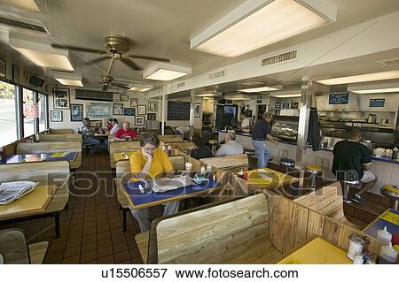 Stock Photo - Interior of old diner in Arlington Virginia, outside of Washington D. C.. Fotosearch