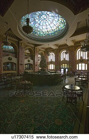Stock Photography - Interior view of bar and lounge in Camino Real Hotel El Paso, El Paso, Texas. Fotosearch