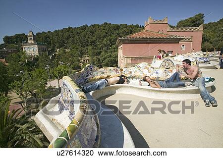 Magical homes of Antoni Gaudi's Parc Guell, Barcelona, Spain View Large Photo Image Stock Image - Magical homes of Antoni Gaudi's Parc Guell, Barcelona, Spain. Fotosearch