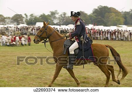 Major General Benjamin Lincoln on horseback at the 225th Anniversary of the Victory at Yorktown, a reenactment of the siege of Yorktown, where General George Washington commanded 17, 600 American troops and French Comte de Rochambeau lead 5500 French troop View Large Photo Image Picture - Major General Benjamin Lincoln on horseback at the 225th Anniversary of the Victory at Yorktown, a reenactment of the siege of Yorktown, where General George Washington commanded 17, 600 American troops and French Comte de Rochambeau lead 5500 French troop. Fotosearch