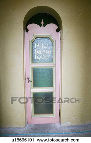 Stock Image - Men's Dressing Room for Pool at Hearst Castle, San Simeon, California, where many celebrities went swimming. Fotosearch