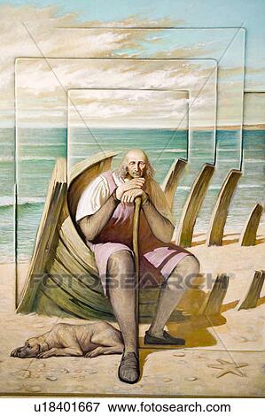 Stock Photo - Murals of Christopher Columbus' story were painted by Vazquez Diaz and displayed at the 15th-century Franciscan Monasterio de Santa María de la Rábida, Palos de la Frontera, a Heritage of Mankind Site in the Huelva Provence of Andalucia and Southern Spain. Fotosearch