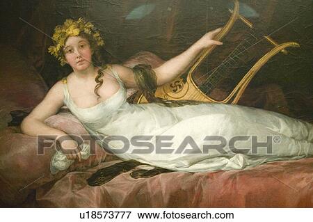 Stock Photo - Painting of woman with lute in Museum de Prado, Prado Museum, Madrid, Spain. Fotosearch