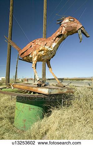 Roadside bird made out of scrap metal along route 54 in Southern New Mexico View Large Photo Image Stock Image - Roadside bird made out of scrap metal along route 54 in Southern New Mexico. Fotosearch