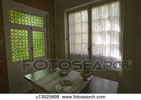 Table and stained glass in The Sorolla Museum, Madrid, Spain View Large Photo Image Stock Photo - Table and stained glass in The Sorolla Museum, Madrid, Spain. Fotosearch